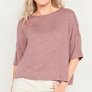 XXL old navy cropped tee, oversized and flowy, dusty rose color